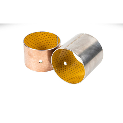 Harga yang bagus DIN 1494 Tembaga Plating POM Bushing Baja Kembali POM Lapisan Polimer Logam Komposit Batas Lubricating Plain Bushing on line